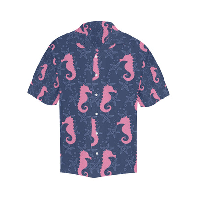 SeaHorse Pink Pattern Print Design 02 Men's Hawaiian Shirt