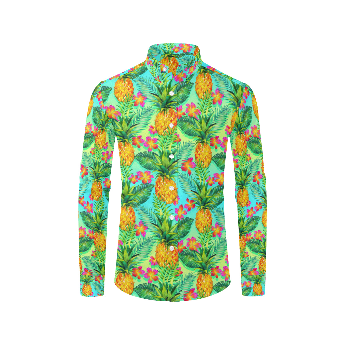 Pineapple Pattern Print Design PP010 Men's Long Sleeve Shirt