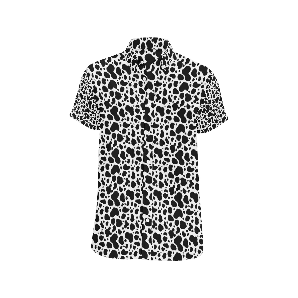 Cow Skin Pattern Print Design 04 Men's Short Sleeve Button Up Shirt