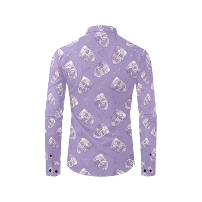 Acting Mask Pattern Print Design 05 Men's Long Sleeve Shirt