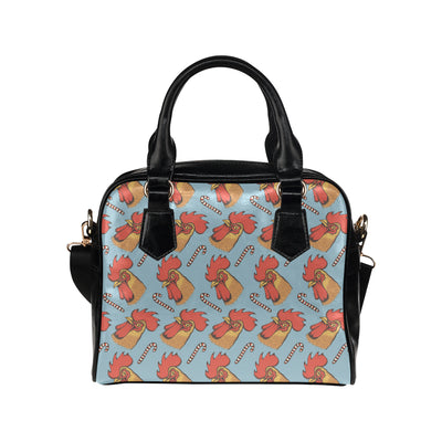 Rooster Pattern Print Design A05 Shoulder Handbag