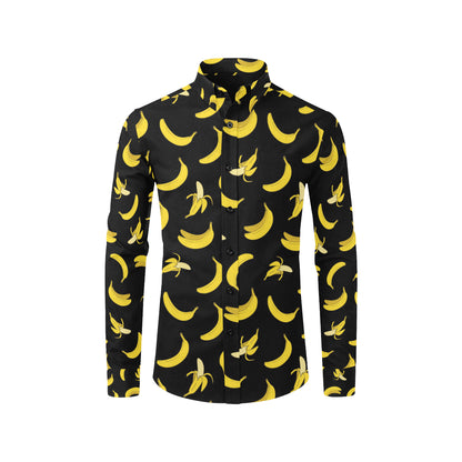 Banana Pattern Print Design BA05 Men's Long Sleeve Shirt