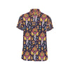 Ganesha Indian Pattern Print Design 03 Men's Short Sleeve Button Up Shirt