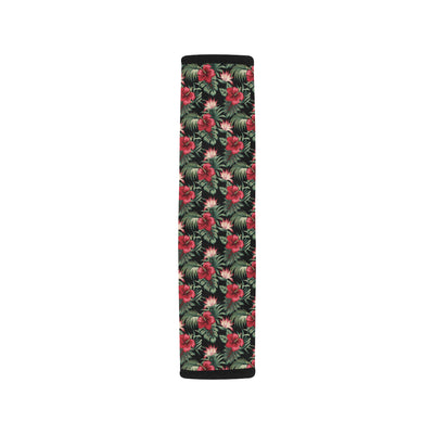 Flower Hawaiian Red Hibiscus Design Print Car Seat Belt Cover