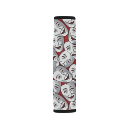 Acting Mask Pattern Print Design 01 Car Seat Belt Cover