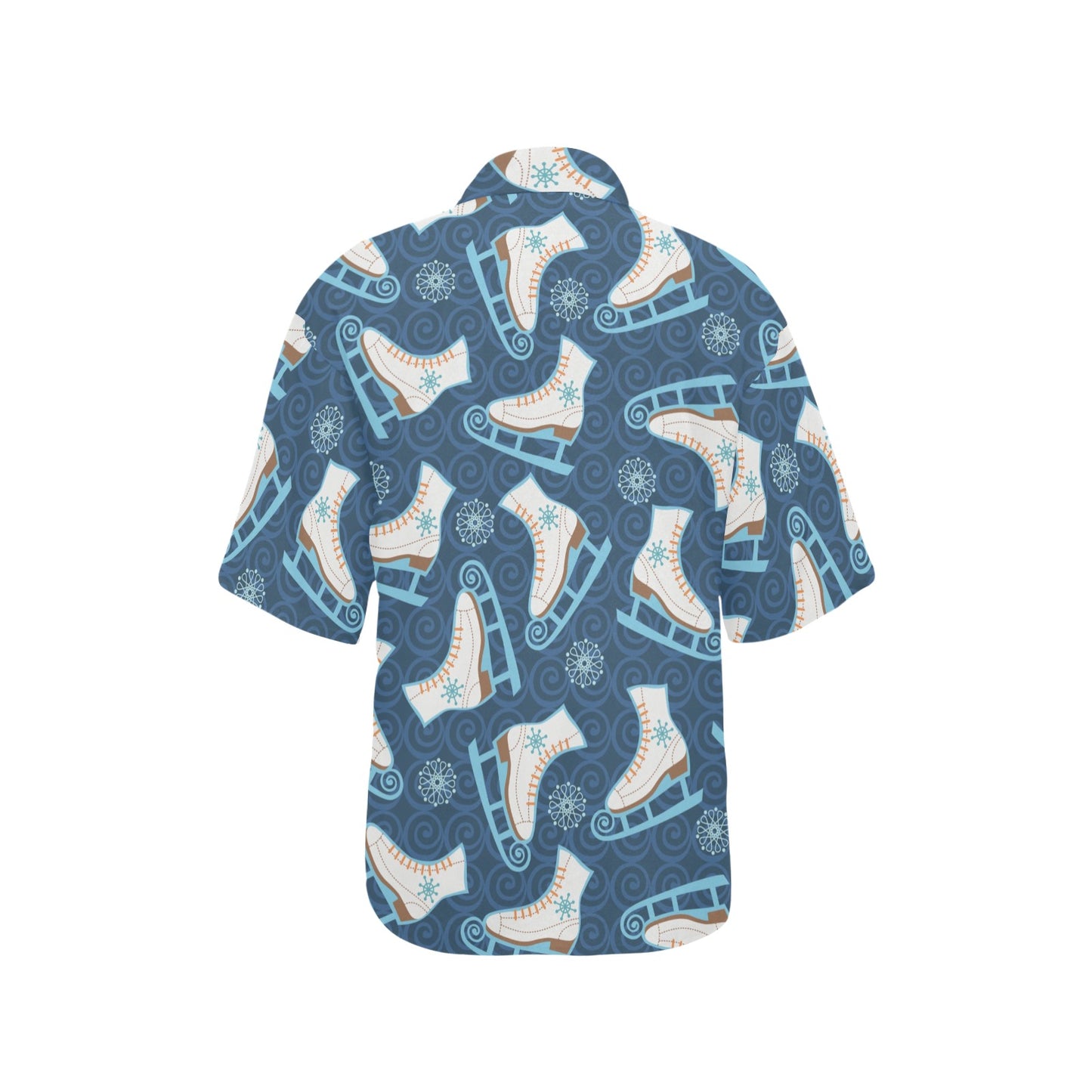 Ice Skate Pattern Print Design 01 Women's Hawaiian Shirt