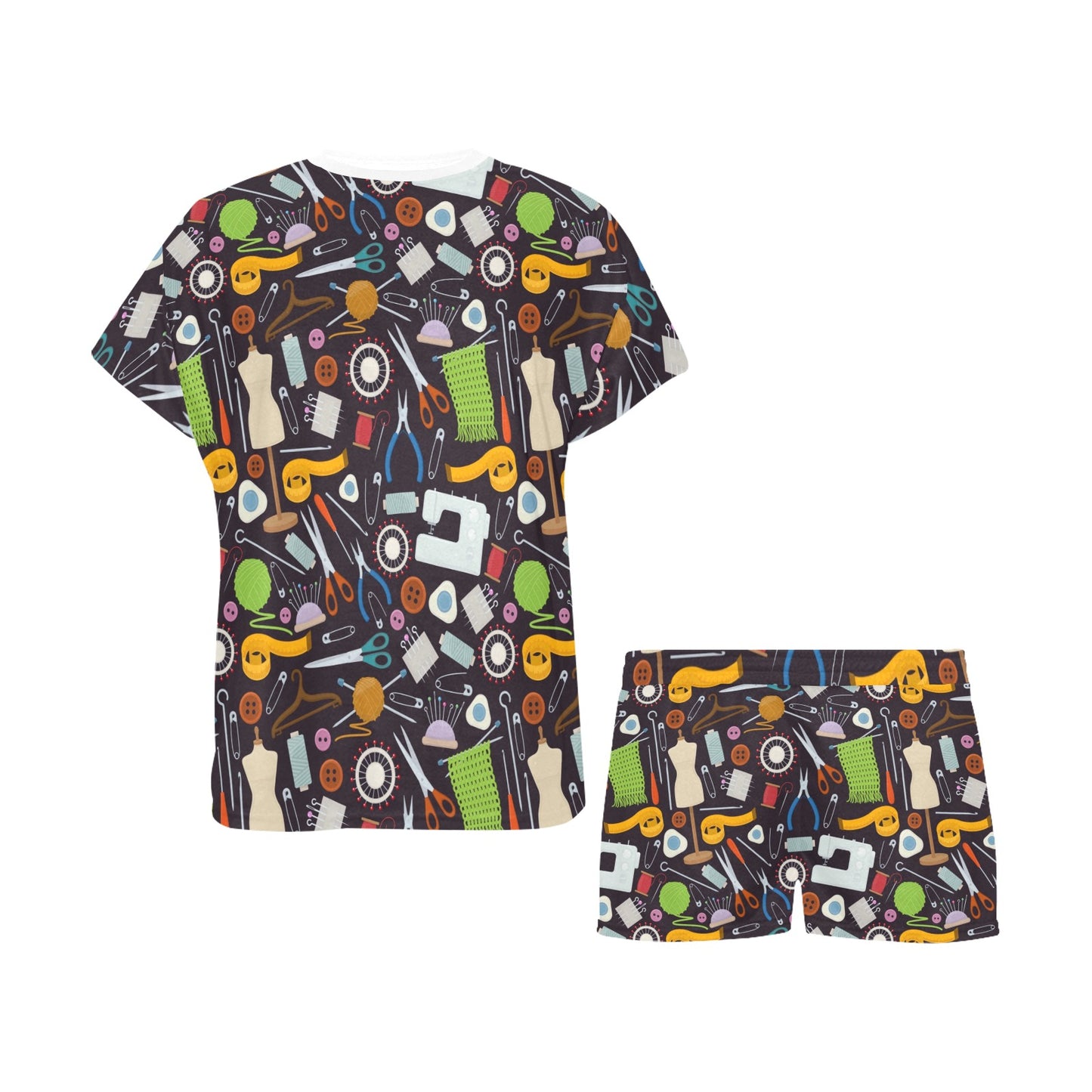 Sewing Equipment Print Design LKS308 Women's Short Pajama Set