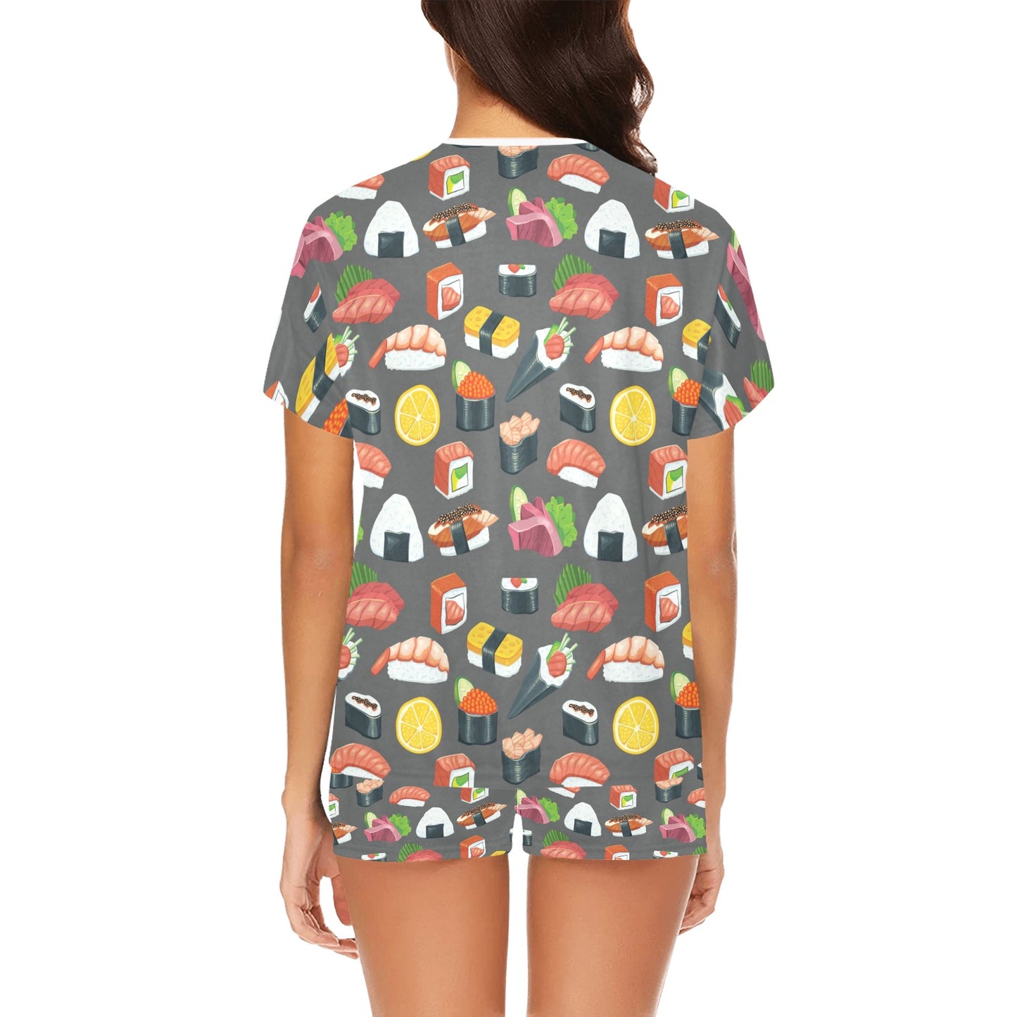 Sushi Print Design LKS302 Women's Short Pajama Set