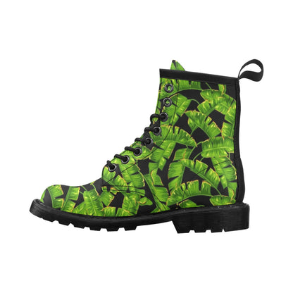 Banana Leaf Pattern Print Design BL06 Women's Boots