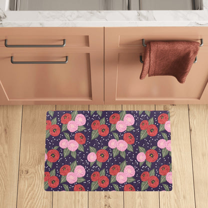 Camellia Pattern Print Design CM02 Kitchen Mat