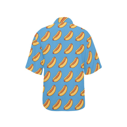 Hot Dog Pattern Print Design 02 Women's Hawaiian Shirt