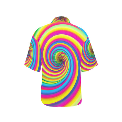 Vortex Twist Swirl Rainbow Design Women's Hawaiian Shirt