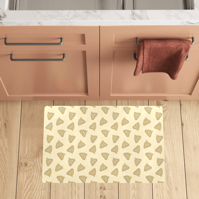 Poop Emoji Pattern Print Design A02 Kitchen Mat