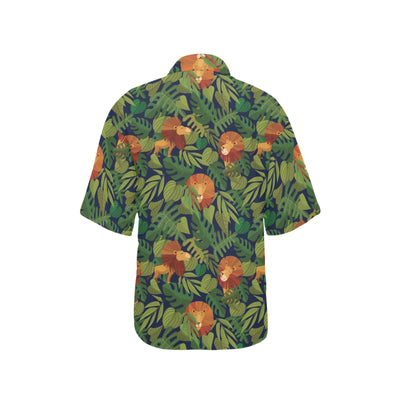 Lion Jungle Pattern Print Design 05 Women's Hawaiian Shirt