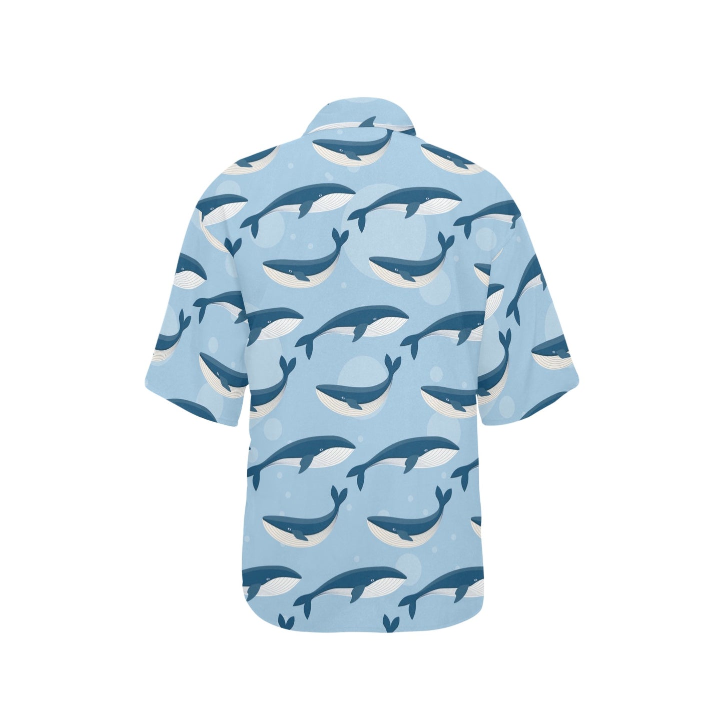 Blue Whale Pattern Print Design 02 Women's Hawaiian Shirt