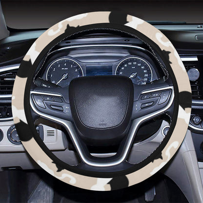 Cat Pattern Print Design 04 Steering Wheel Cover with Elastic Edge