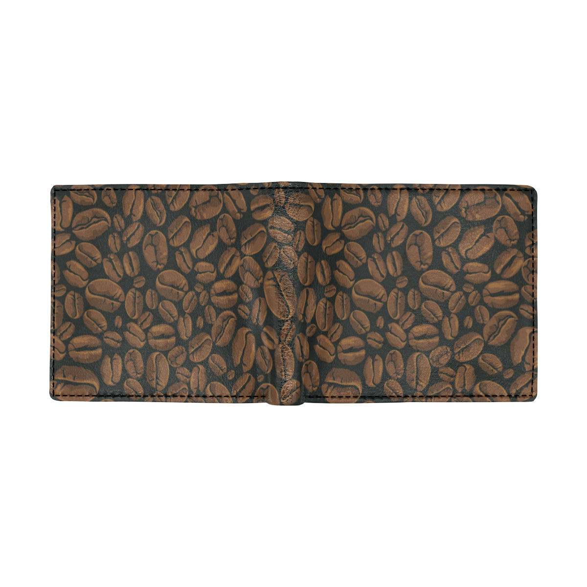 Coffee Pattern Print Design 01 Men's ID Card Wallet