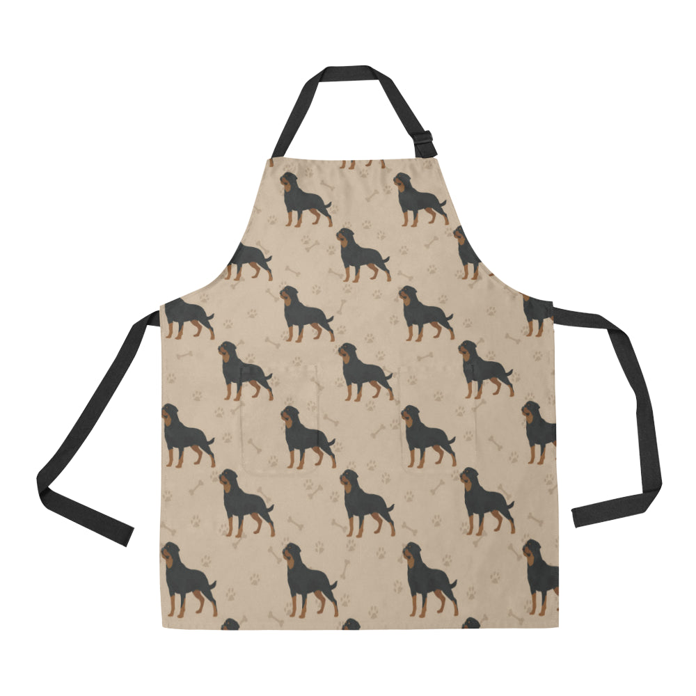 Rottweiler Pattern Print Design A01 Apron with Pocket