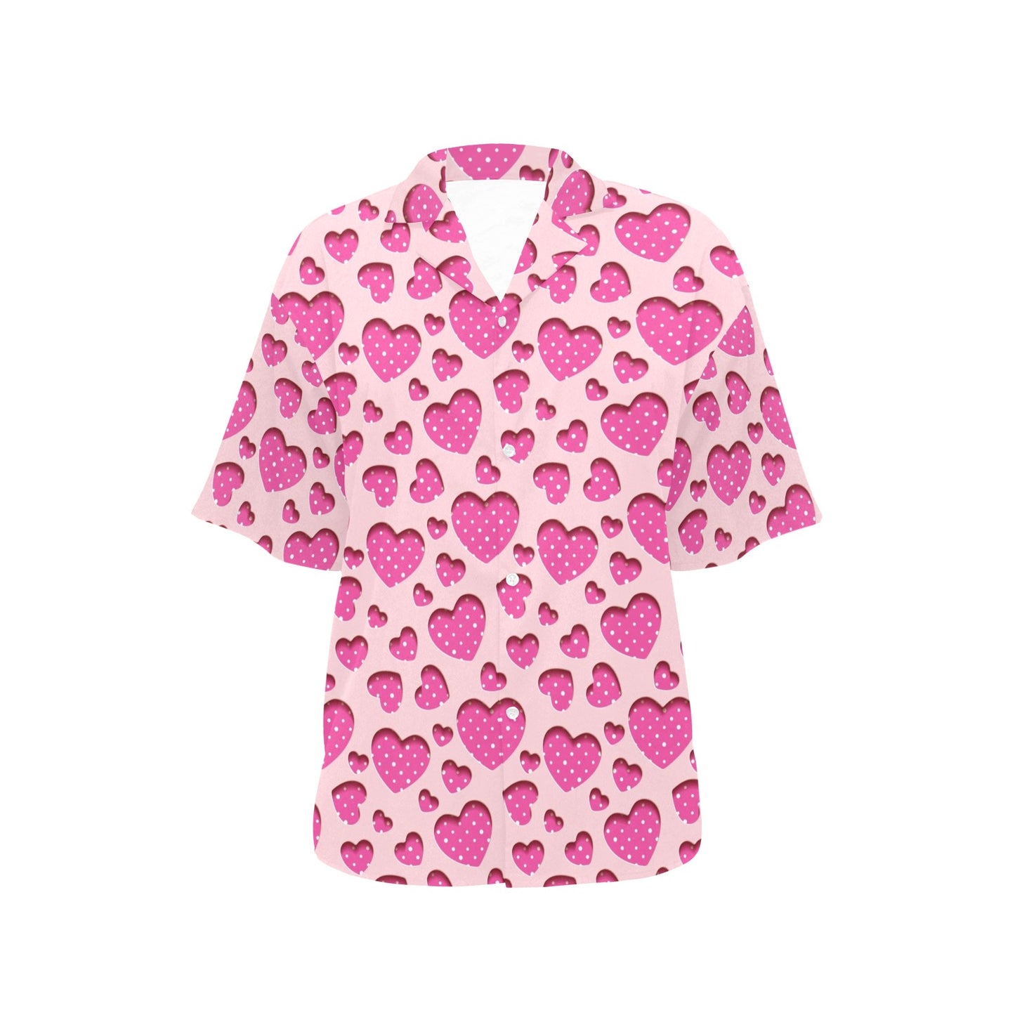 Heart Pink Pattern Print Design HE06 Women's Hawaiian Shirt