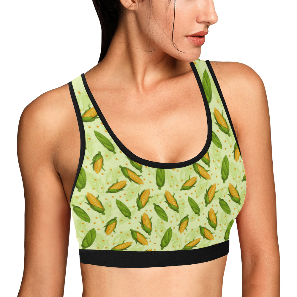 Agricultural Fresh Corn cob Print Pattern Sports Bra