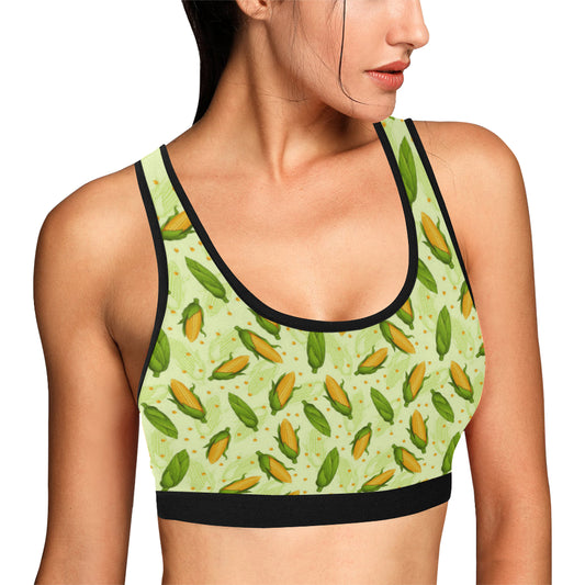 Agricultural Fresh Corn cob Print Pattern Sports Bra