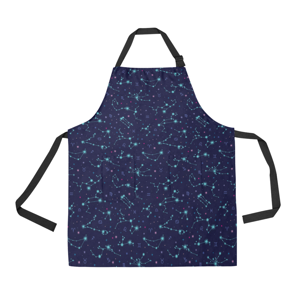 Constellation Pattern Print Design 01 Apron with Pocket