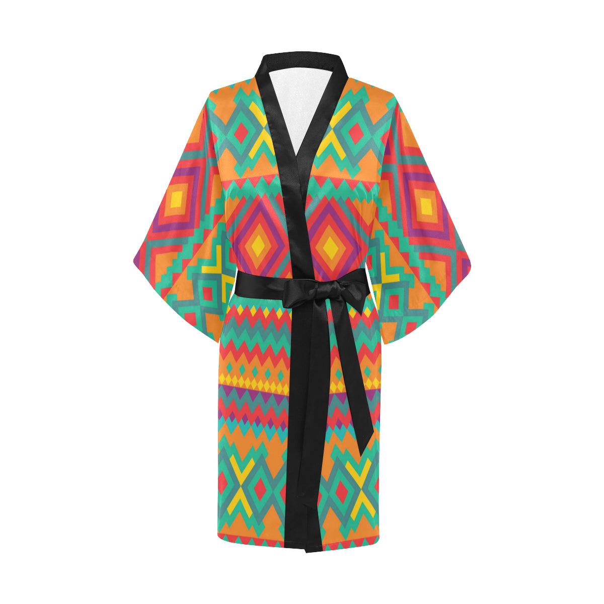 Mexican Pattern Print Design 04 Women's Short Kimono