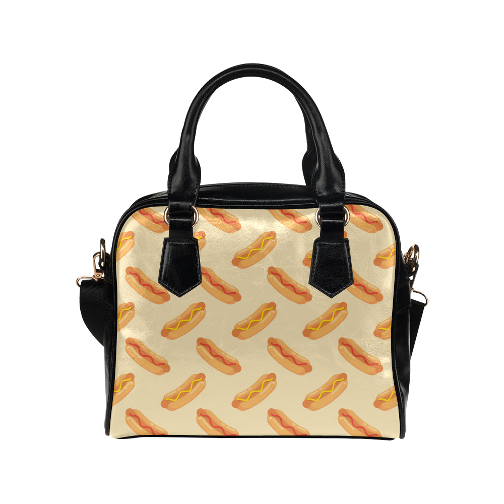 Hot Dog Pattern Print Design 05 Shoulder Handbag