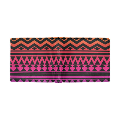 Rainbow Tribal Pattern Print Design A02 Men's ID Card Wallet