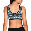 Navajo Dark Blue Print Pattern Sports Bra