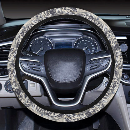 Owl Realistic Themed Design Print Steering Wheel Cover with Elastic Edge