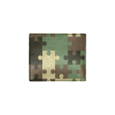 Puzzle Camo Pattern Print Design A03 Men's ID Card Wallet