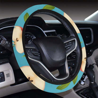 Apple Pattern Print Design AP012 Steering Wheel Cover with Elastic Edge