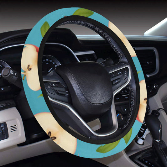 Apple Pattern Print Design AP012 Steering Wheel Cover with Elastic Edge