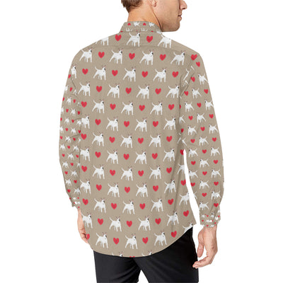 Bull Terriers Pattern Print Design 01 Men's Long Sleeve Shirt