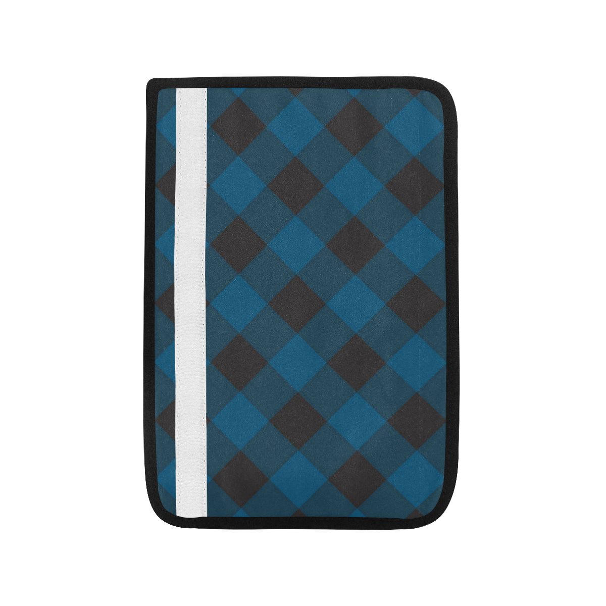 Plaid Blue Pattern Print Design A04 Car Seat Belt Cover