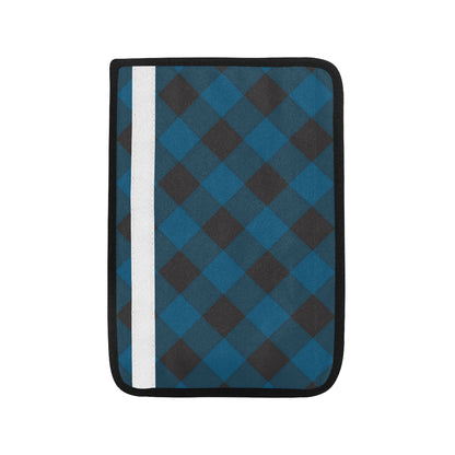 Plaid Blue Pattern Print Design A04 Car Seat Belt Cover