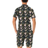 Hummingbird Flower Themed Print Men's Romper