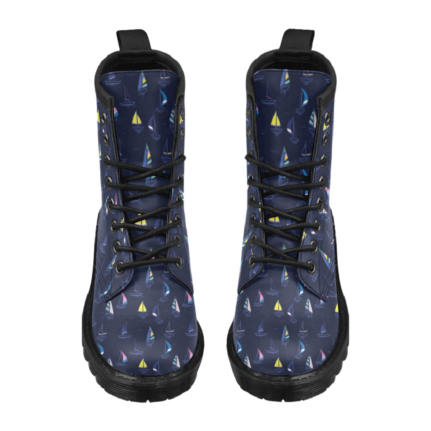 Sailboat Print Design LKS305 Women's Boots