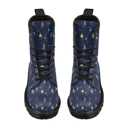 Sailboat Print Design LKS305 Women's Boots