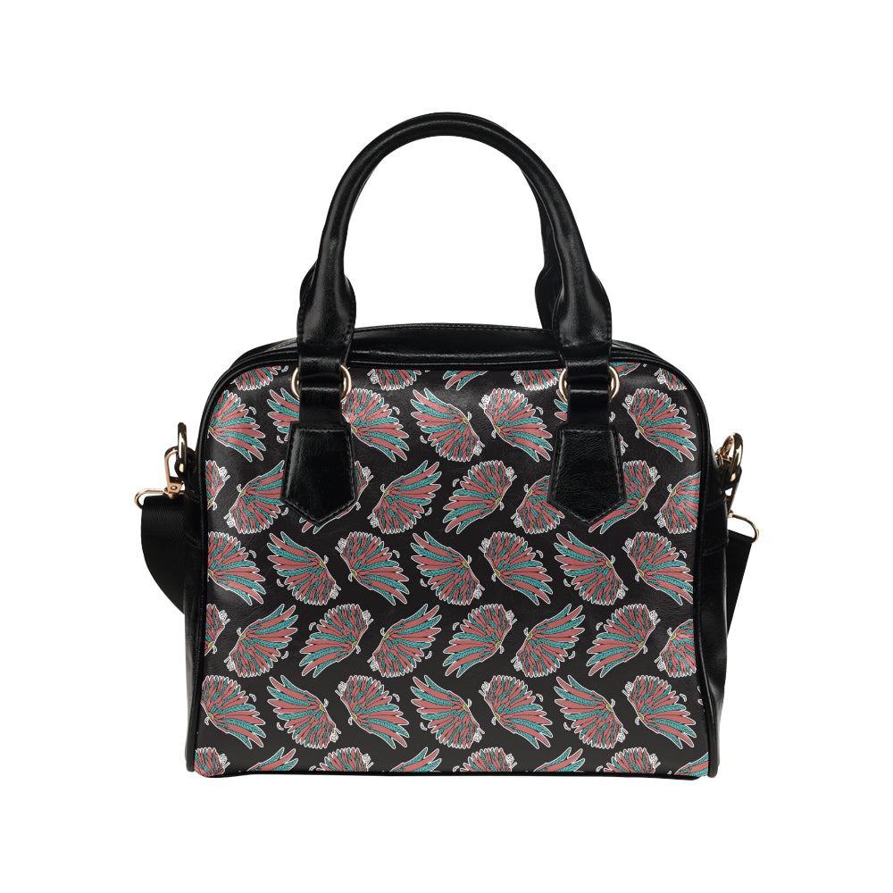 Angel Wings Pattern Print Design 05 Shoulder Handbag