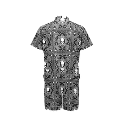 Bandana Skull Print Design LKS303 Men's Romper