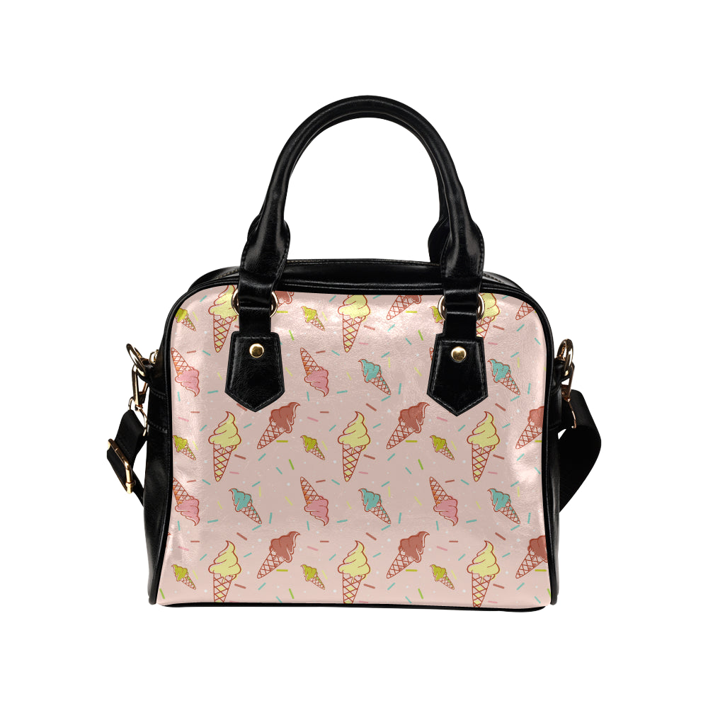 Ice Cream Pattern Print Design 02 Shoulder Handbag