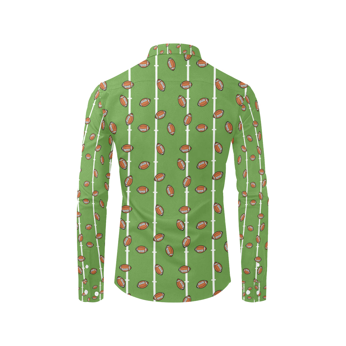 American Football on Field Themed Print Men's Long Sleeve Shirt