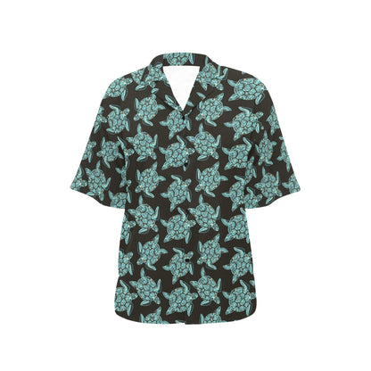 Sea Turtle Print Design LKS302 Women's Hawaiian Shirt