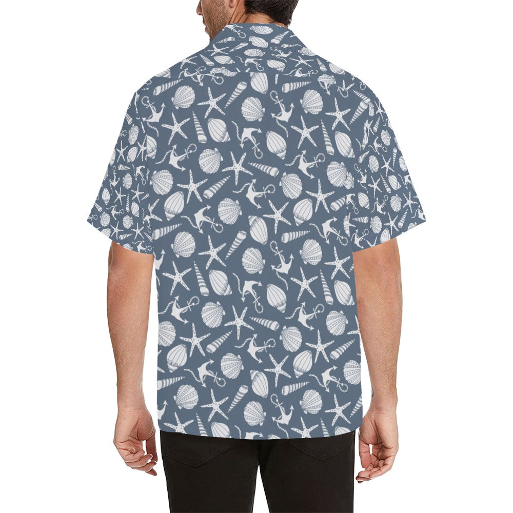 Seashell Print Design LKS306 Men's Hawaiian Shirt