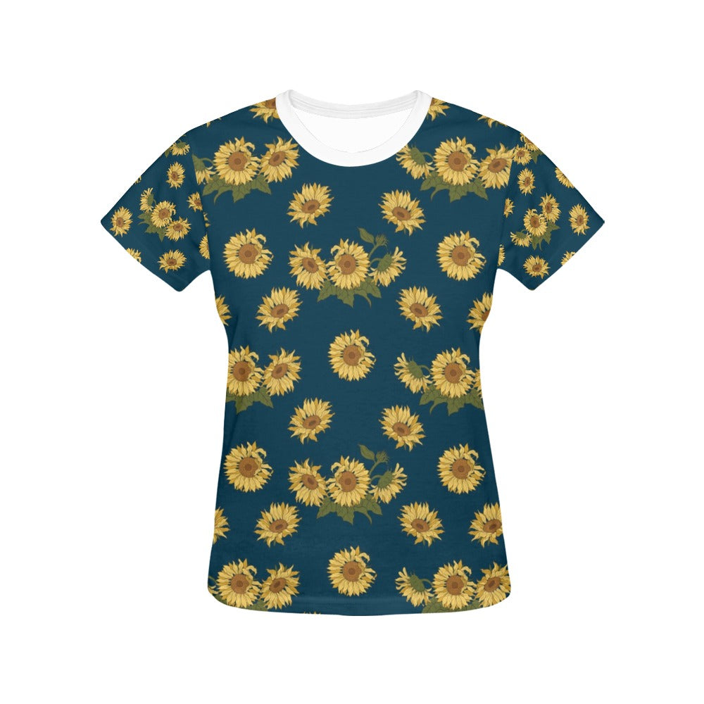 Sunflower Print Design LKS305 Women's  T-shirt
