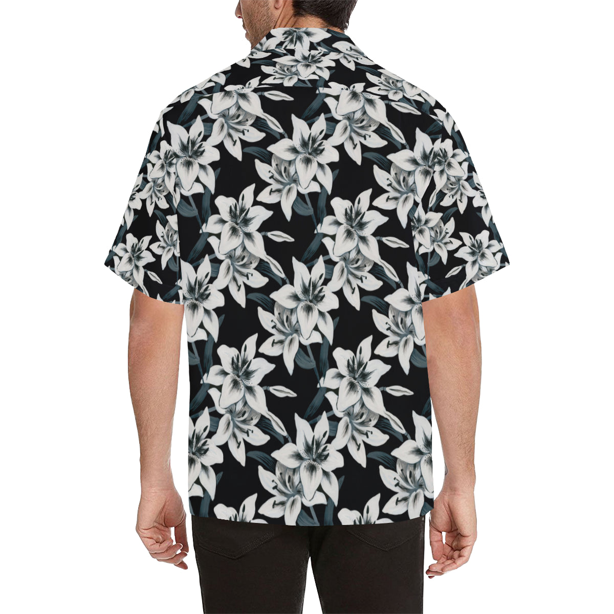 Lily Pattern Print Design 03 Men's Hawaiian Shirt