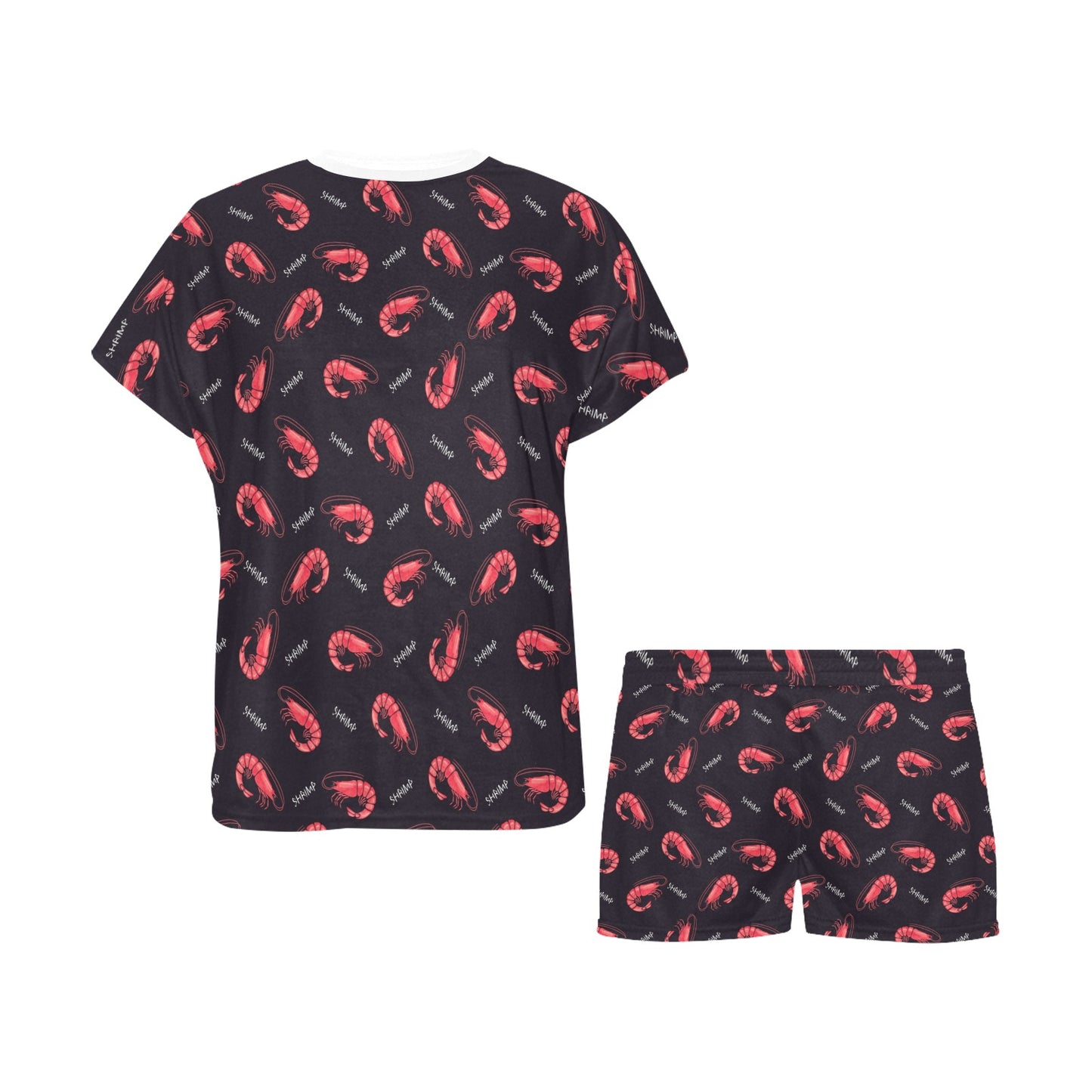 Shrimp Print Design LKS302 Women's Short Pajama Set