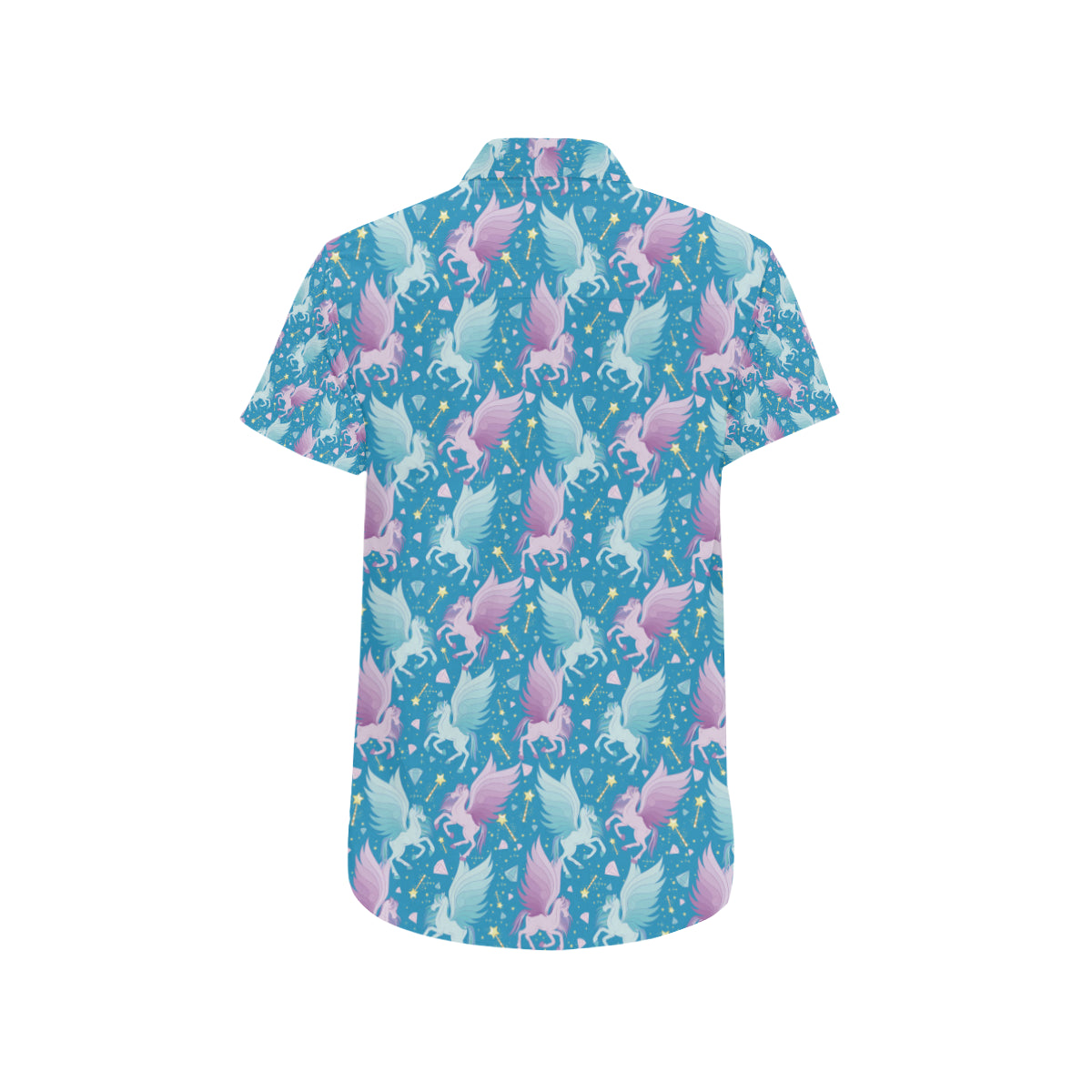 Pegasus Pattern Print Design 04 Men's Short Sleeve Button Up Shirt